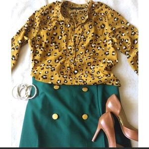 Zara 3/4 Sleeve Cheetah print Blouse 💛
